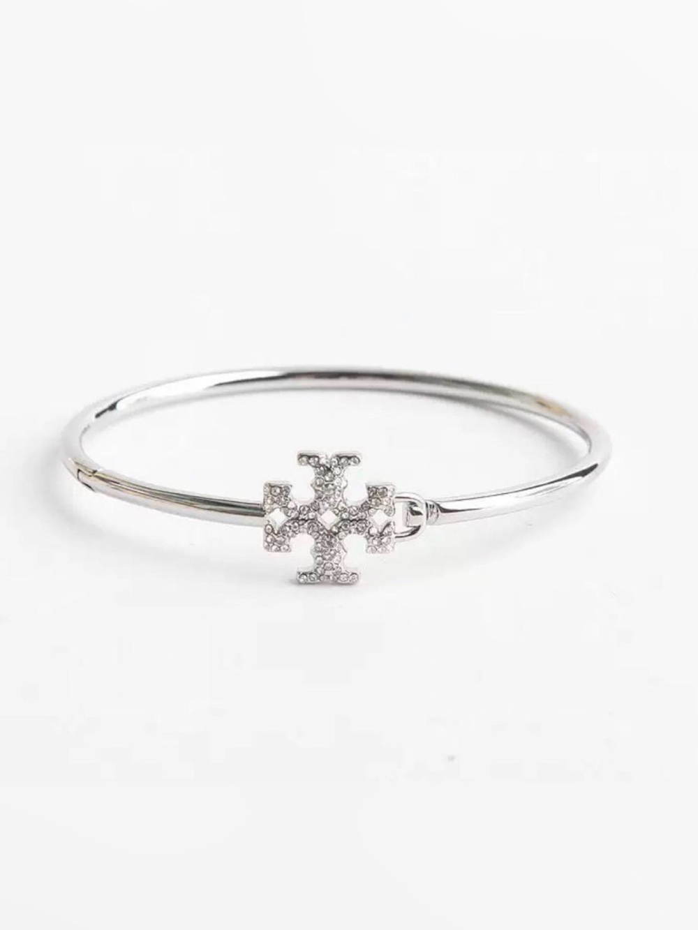 Tory Burch ELEANOR PAVÉ HINGED CUFF Silver/2 EMBRACE AMBITION BRACELET set of 3